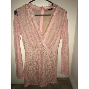 Pink Lace Romper